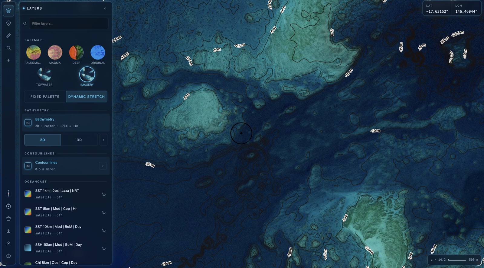 High-res satellite imagery basemap in 2D